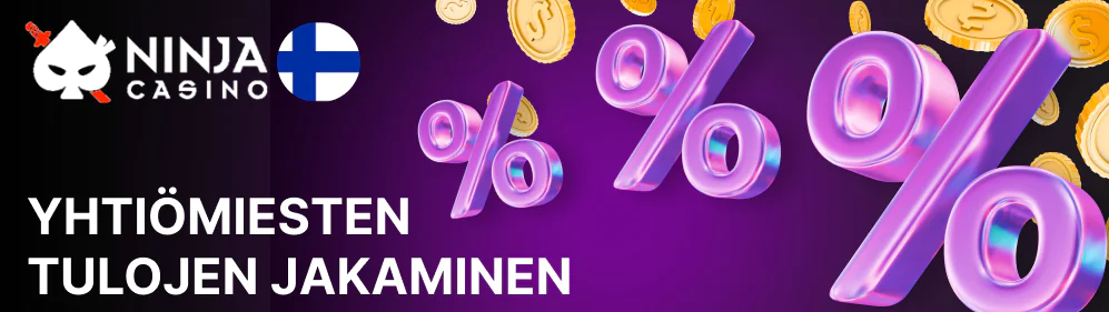Ninja Casino kumppanuusohjelma toimii porrastetulla provisiomallilla