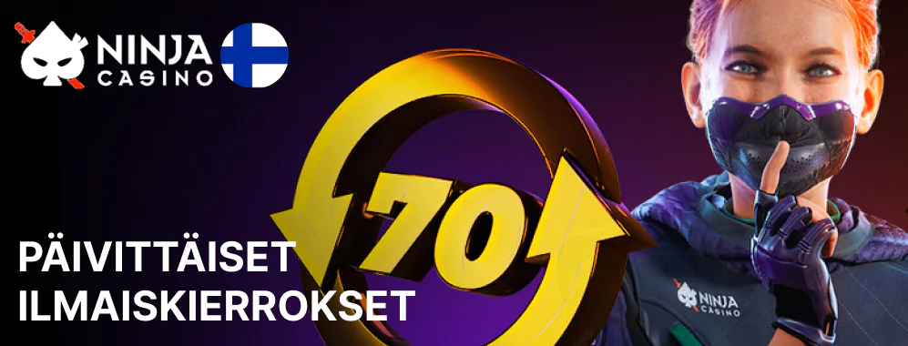 Tämä Ninja Casino -kasinobonus voi tuoda sinulle uusia ilmaiskierroksia joka päivä vain tekemällä talletuksen