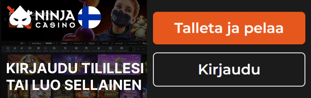Kirjaudu sisään olemassa olevalle tilillesi tai luo uusi tili Ninja Casino