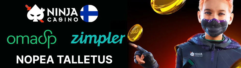 Ninja Casino live Suomi pelaajat voivat siirtää rahaa välittömästi suomalaisten pankkien kautta