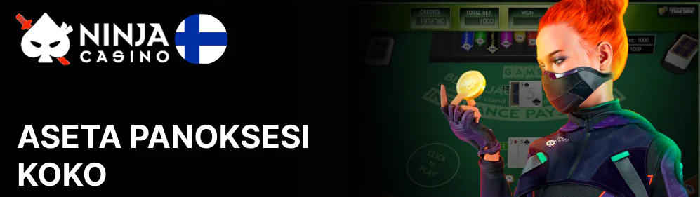 Aseta panoksesi määrä pelin sääntöjen mukaan Ninja Casino