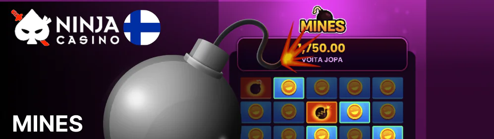 Mines on pelihalli-peli, josta on saatavilla useita versioita Ninja Casino