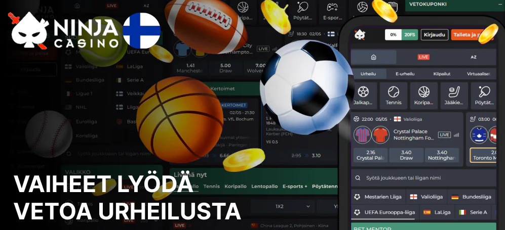 Ninja Casino vedonlyönti on suoraviivaista uusille pelaajille ilman vaivaa