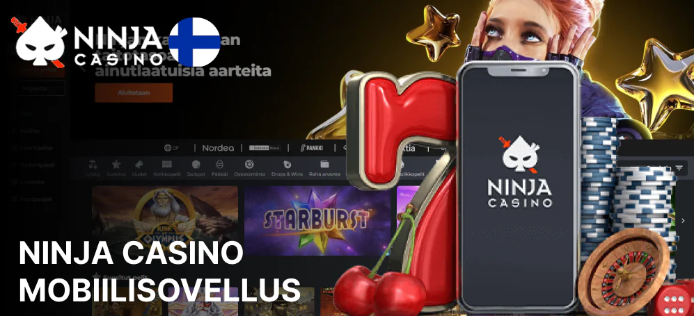 Kasino tarjoaa mobiilisovelluksen Ninja, jolla voi pelata tien päällä