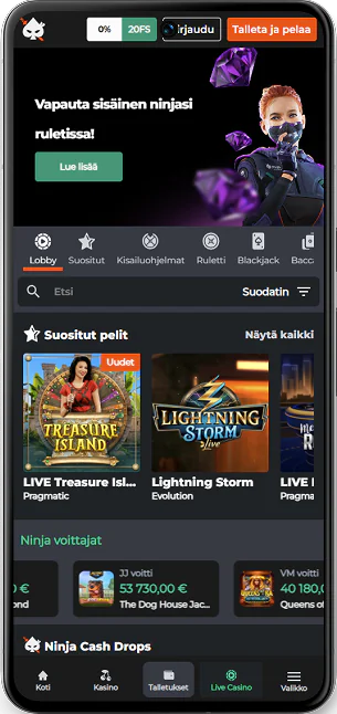Näytön urheilu Ninja Casino